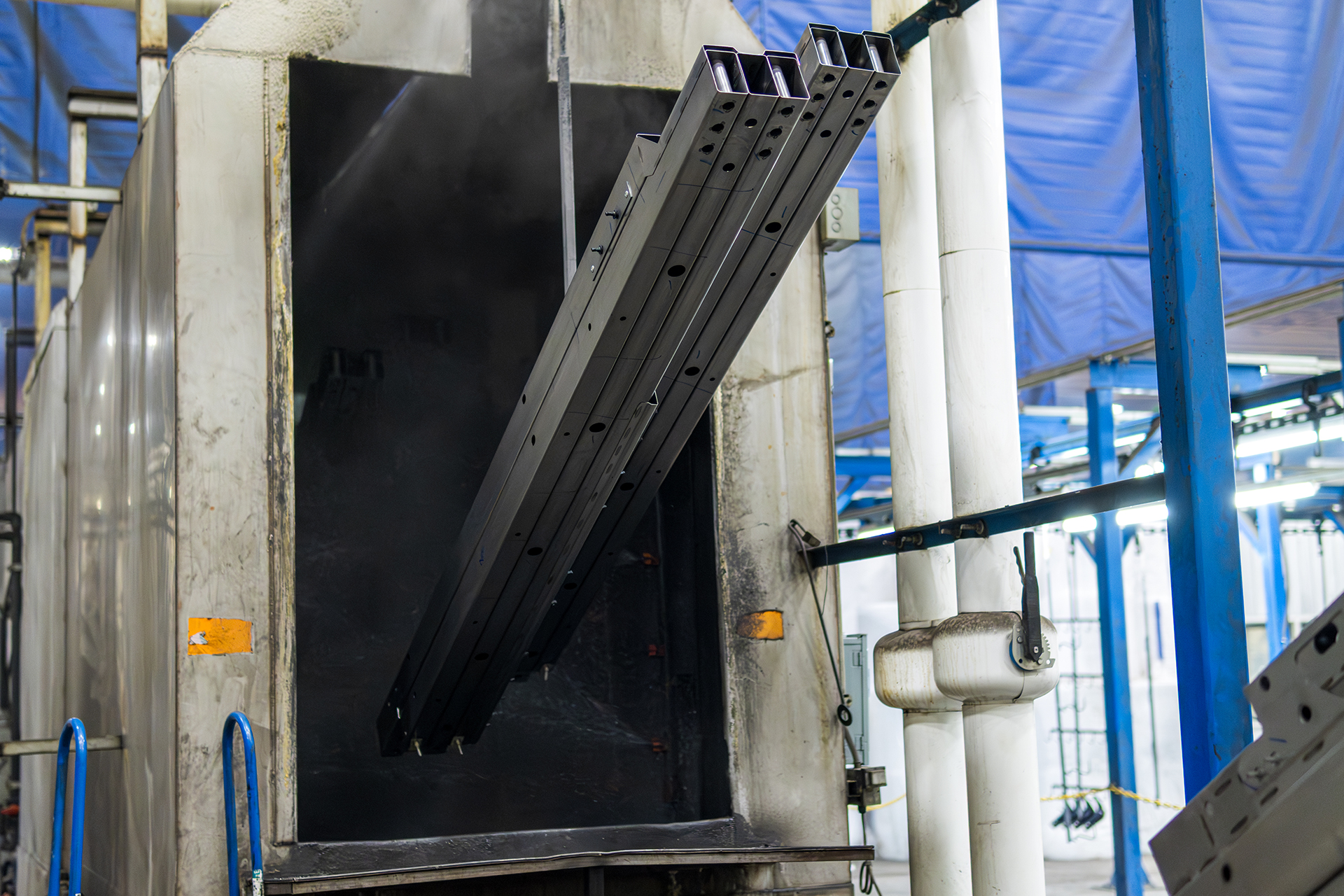 Metal Rails coming out of Booth